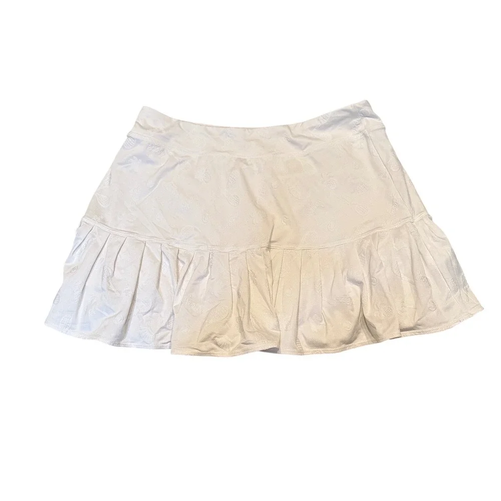 Lilly Pulitzer Luxletic Tennis Time Embossed Mini Skirt Skort Prep Pickleball M